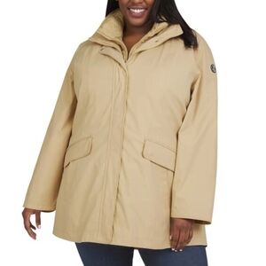 Lands' End Women's Hooded Trench Coat - Light Tan
